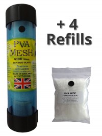 25 Metres of PVA Mesh - 1x 5 Metres on a Tube in a Tube + 4 Refills



