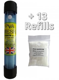 65 metres of pva mesh - 1x 5 metres on a tube in a tube + 12 refills